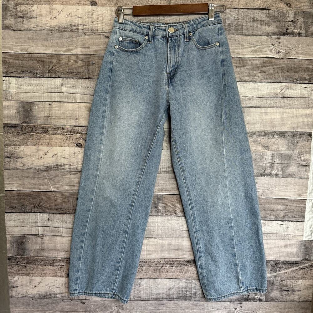 OAT New York Women's Barrel Leg Jeans Mid Rise Cotton Sz. 0/25